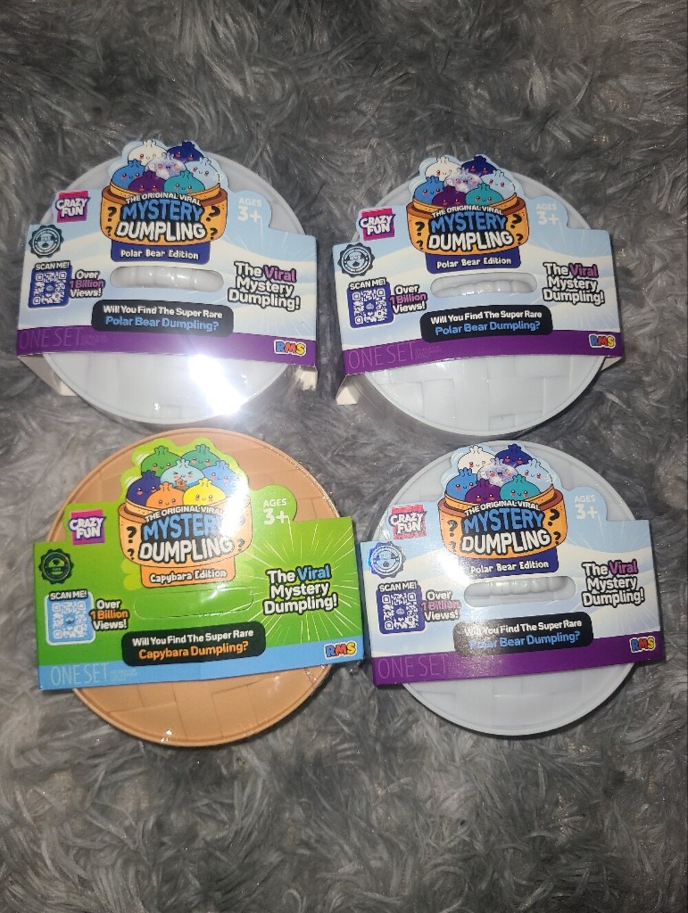 New 3x RMS Polar Bear And 1 Capybara Mystery Dumpling Surprise Squishy